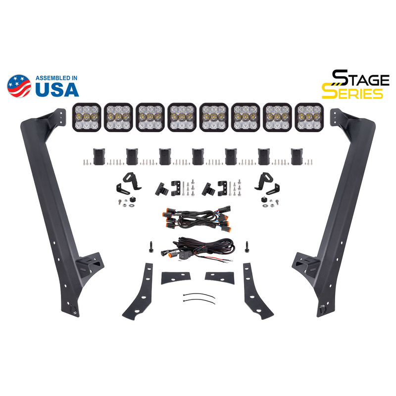  Diode Dynamics - Jeep JK SS5 Pro CrossLink Windshield White Combo Lightbar Kit